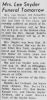Ethel Nash Snyder obit Atchison Sunday Globe 21 Feb 1960