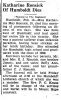 Katherine Ronsick Death Iola Register Page 1 1941